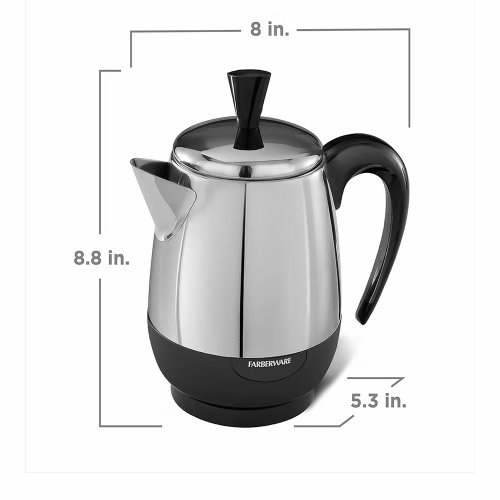 Farberware Stainless Steel Kettle - Silver & Black Accent - Picture 2 of 10
